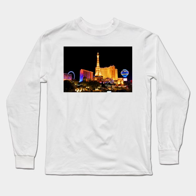 Paris Hotel Las Vegas United States of America Long Sleeve T-Shirt by AndyEvansPhotos